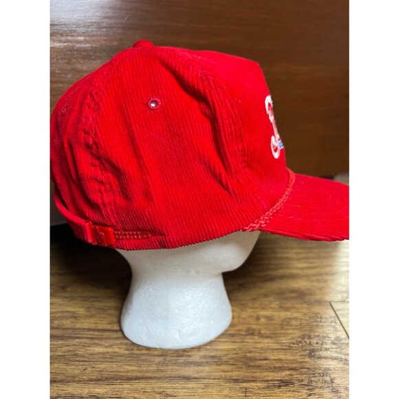 Vintage Pepsi Cola Corduroy Adjustable Trucker Hat Rare Red Rope Adult New - Picture 3 of 8
